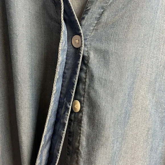 Crown & Ivy Denim Blue Mini Shirt Dress - Picture 4 of 9